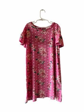 Poof Girl Pink Floral Polka Dot Summer Swing Dress- Size Girls Medium